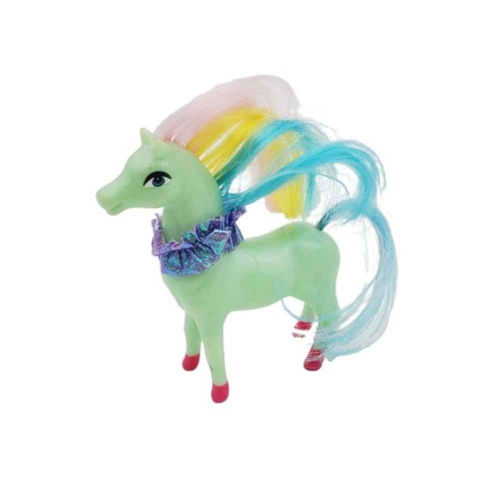VTG Mint Blue Rainbow Mane Miniature Pony Horse 4" 80s Toy Minnie Winnies Little